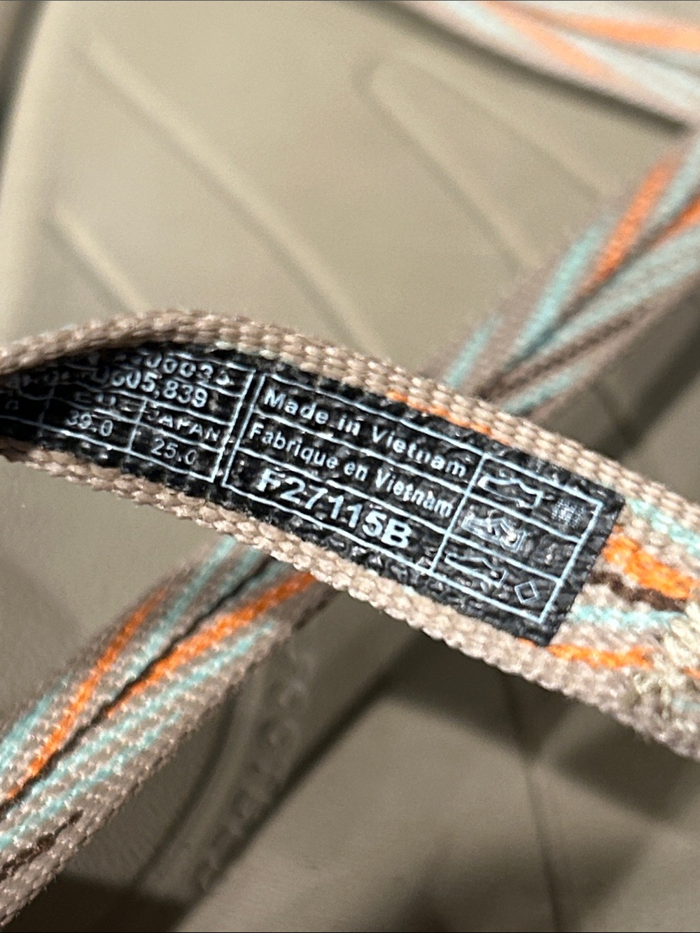 TEVA Women’s 8 Zirra Outdoor Slim Strappy Sandals in Tan w/Orange, brown Accents - Picture 5 of 10